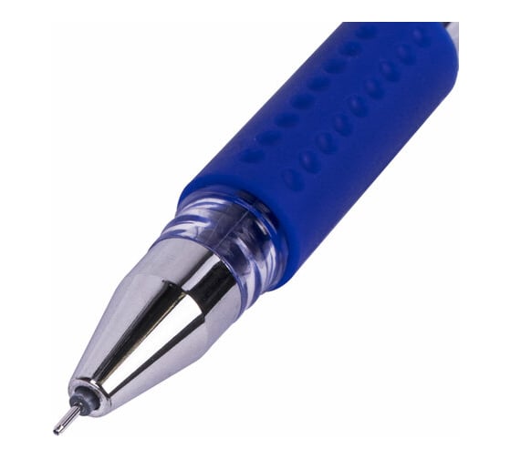 Гелевая ручка BRAUBERG с грипом Extra Gt Needle, синяя, игольчатый узел 0,5 мм, линия 0,35 мм 143916