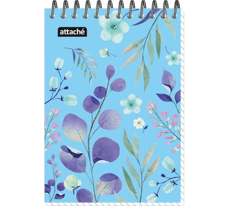 Блокнот Attache А6,40 листов, клетка,гребень цветы, в ассортименте 1657538