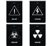 Блокнот BRAUBERG А5 146x206 мм, 80 листов, гребень, картон, клетка, Danger 114378