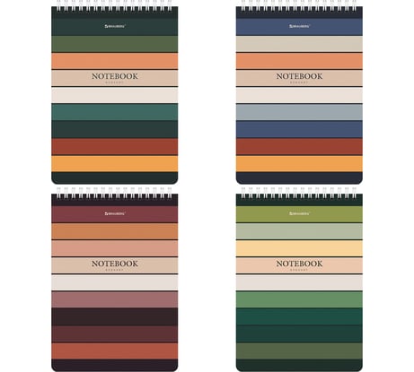 Блокнот А5 BRAUBERG 146x206 мм, 60 листов, гребень, картон, клетка, Classic 4 шт 114359