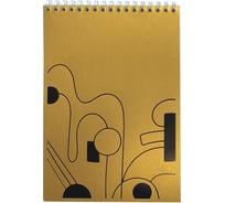 Блокнот Attache Selection А5 50 листов, в клетку линии золотой на спирали 1827298