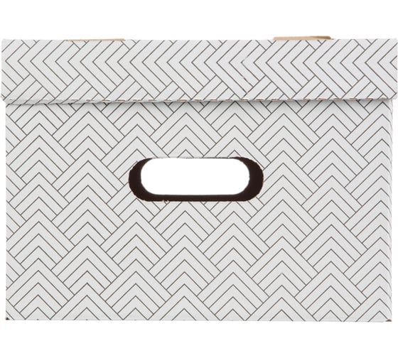 Короб для хранения Attache графит 340x250x180 усиленное дно ккд-2,белый, 3 шт 1824729