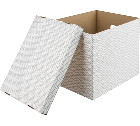 Короб для хранения Attache графит 390x320x290 усиленное дно ккд-1,белый, 3 шт 1824728