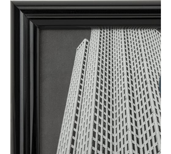 Рамка BRAUBERG 10x15 см небьющаяся, багет 14 мм, пластик, original, черная 391227