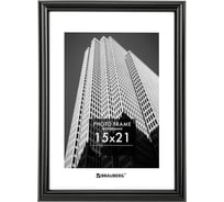 Рамка BRAUBERG 15x21 см, небьющаяся, багет 14 мм, пластик, original, черная 391228