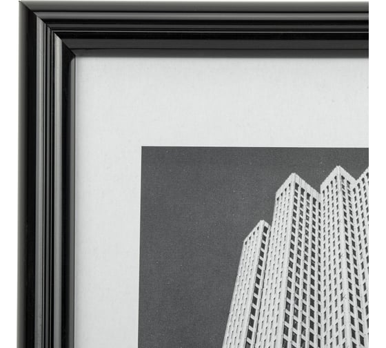 Рамка BRAUBERG 15x21 см, небьющаяся, багет 14 мм, пластик, original, черная 391228