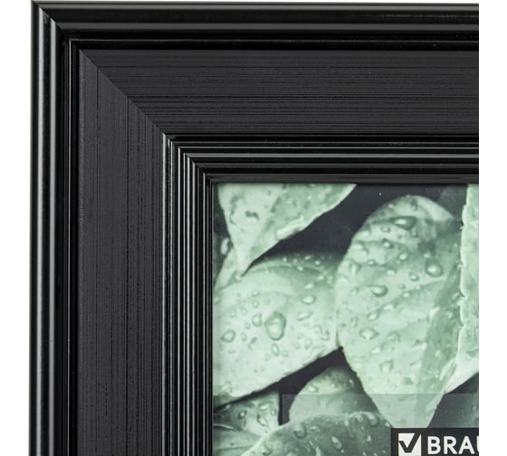 Рамка BRAUBERG 15x21 см, небьющаяся, багет 47 мм, пластик, albert, черная 391263