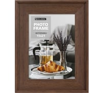 Рамка BRAUBERG 15x21 см, небьющаяся, багет 40 мм, пластик, walnut, цвет орех 391264
