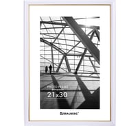 Рамка BRAUBERG 21x30 см, небьющаяся, багет 14.6 мм, пластик, original line, белая/золото 391236