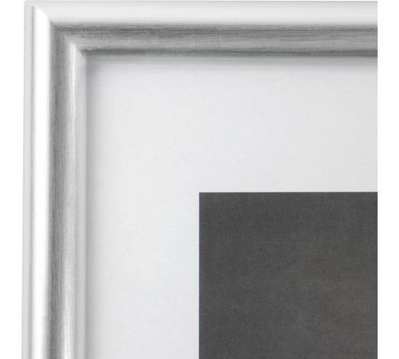 Рамка BRAUBERG 30x40 см, небьющаяся, багет 12 мм, пластик, original, серебристая 391232