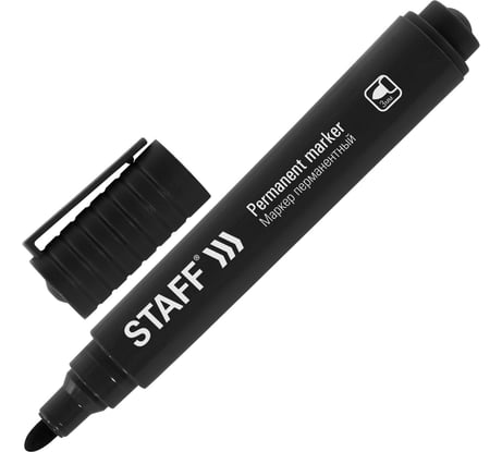 Перманентный маркер Staff basic budget pm-125, черный, комплект 3 штуки, наконечник 3 мм 880597