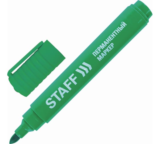 Перманентный маркер Staff Basic Pm-733, зеленый, круглый наконечник 2,5 мм 150735 1