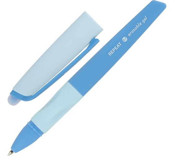 Стираемая гелевая ручка с эргономичным грипом BRAUBERG repeat color, синяя, ассорти, 0.5 мм 144072