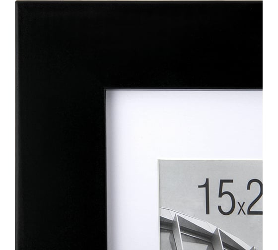 Рамка BRAUBERG 15x21 см с паспарту 10x15 см, небьющаяся, багет 40 мм, мдф, malcolm, черная 391268
