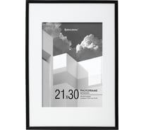 Рамка BRAUBERG 21x30 см с паспарту 15x21 см, небьющаяся, багет 5 мм, пластик, smart, черная 391280