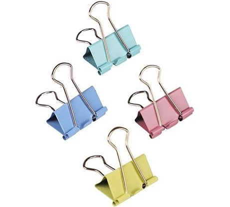 Канцелярский зажим WORKMATE 41 мм, цветной, 12шт 15-0468