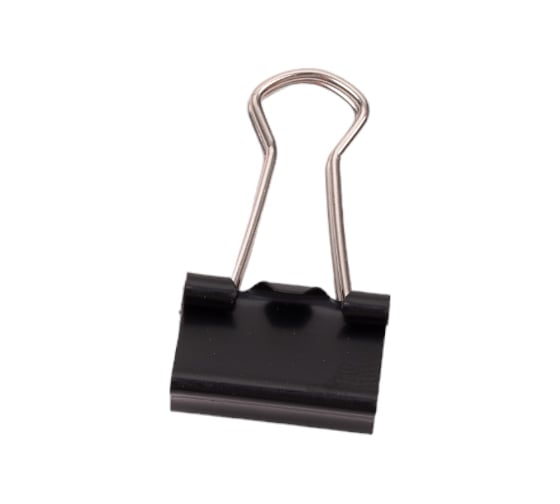 Канцелярский зажим WORKMATE 15 мм, черный, 12шт 15-1607