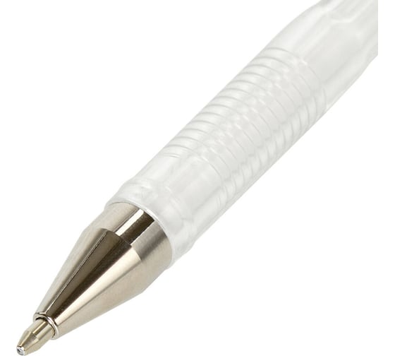 Гелевая белая ручка BRAUBERG white pastel, выгодная упаковка, комплект 12 штук, линия письма 0.5 мм 880209