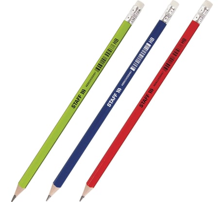 Чернографитный карандаш Staff hb с ластиком college blp-744, комплект 72 шт., ассорти 880430