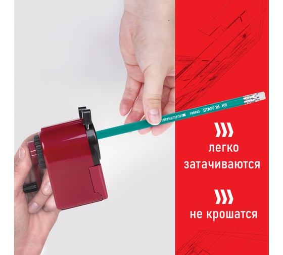 Чернографитный карандаш Staff hb с ластиком, упаковка, комплект 12 штук, everyday 880600