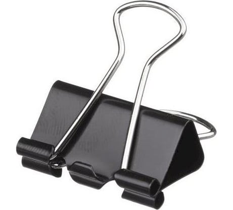 Канцелярский зажим WORKMATE 25 мм, черный, 12шт 15-1609