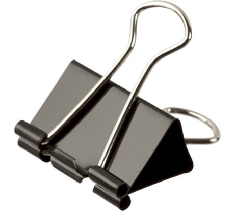 Канцелярский зажим WORKMATE 19 мм, черный, 12шт 15-1608