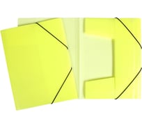Пластиковая папка Hatber HD А4 с клапанами на резинке DIAMOND NEON 500 мкм Желтая, 35шт. 036378