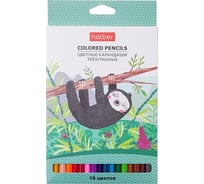 Цветные карандаши Hatber трехгранный корпус, 18 цв., COLORA 063838