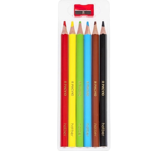 Цветные карандаши Hatber утолщенный шестигранный корпус, 6 цв., JUMBO, На полянке 24шт 082679