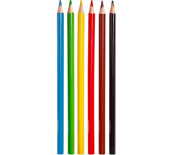 Цветные карандаши Hatber трехгранный корпус, 6 цв., COLORA 063836