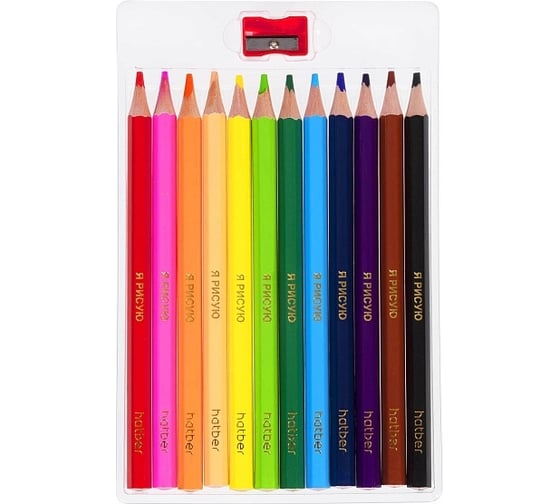 Цветные карандаши Hatber утолщенный шестигранный корпус, 12 цв., JUMBO, На полянке 12шт. в упаковке 082683