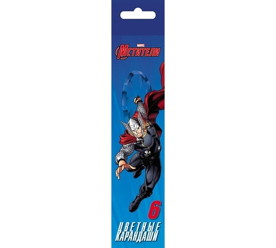 Цветные карандаши Hatber VK 6 цв., Marvel-Мстители 057427 1