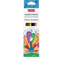 Цветные карандаши Hatber двухсторонние, 12 цв., 8 шт., трехгранный корпус 063847