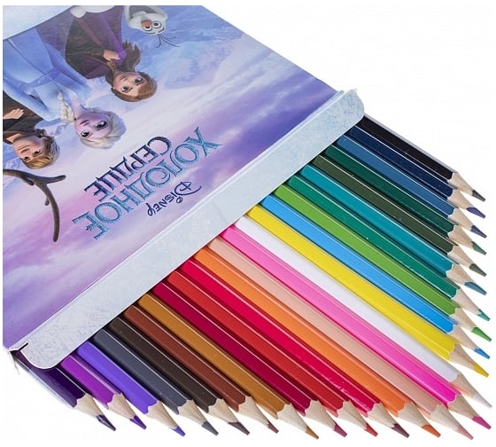 Цветные карандаши Hatber VK 24 цв., Холодное сердце DISNEY 6шт. в упаковке 057422