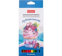 Цветные карандаши Hatber Акварельные круглый корпус, 12 цв. 063851
