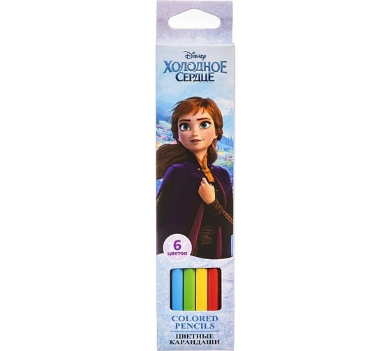 Цветные карандаши Hatber VK 6 цв., Холодное сердце DISNEY 057423