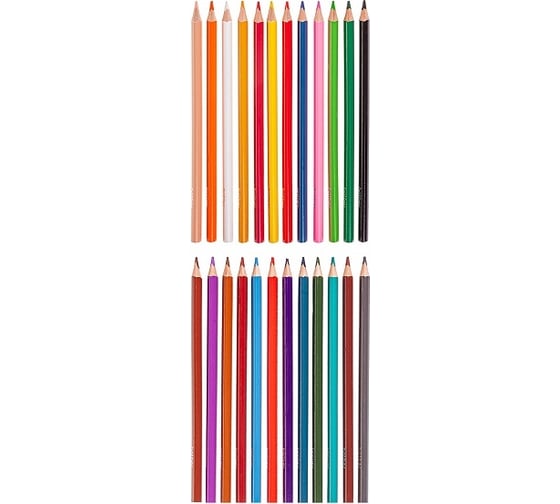 Цветные карандаши Hatber трехгранный корпус, 24 цв., COLORA 063840