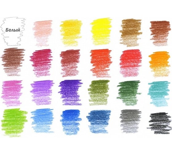Цветные карандаши Hatber трехгранный корпус, 24 цв., COLORA 063840