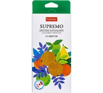 Цветные карандаши Hatber шестигранный корпус, мягкий стержень, 12 цв., Supremo 12шт. в упаковке 079891