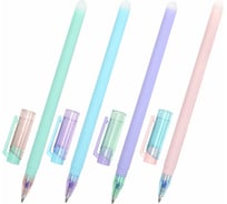 Стираемая гелевая ручка ЮНЛАНДИЯ лимонад, комплект 12 штук, синяя, корпус ассорти, линия письма 0,35 мм 880468