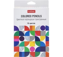 Цветные карандаши Hatber трехгранный корпус, 18 цв., Concept 8шт. в упаковке 074519