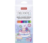 Цветные карандаши Hatber пастельные, трехгранный корпус, 12 цв., DELICATO 12шт. в упаковке 072213