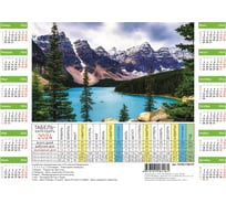 Календарь Attache листовой табель производственный, природа 2024 220x290, упаковка 5 шт 1786797