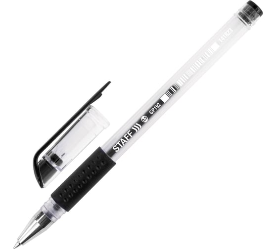 Гелевая ручка Staff everyday gp-192, черная, 12 штук, линия письма 0,35 мм, с грипом 880216