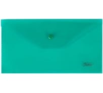 Пластиковая папка-конверт на кнопке Hatber С6 180мкм Зеленая 224x119мм 125шт. 032613