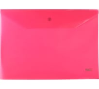 Пластиковая папка-конверт на кнопке Hatber А4 180мкм Красная 100шт. 040036
