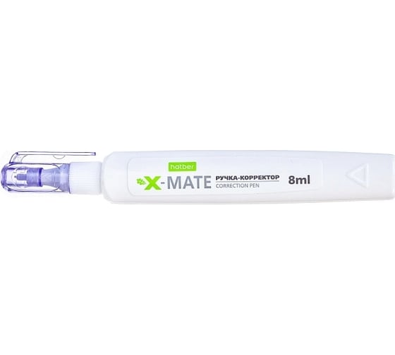 Ручка-корректор Hatber X-Mate 8 мл, с гибридным наконечником, с колпачком и клипом, 12 шт. 081345