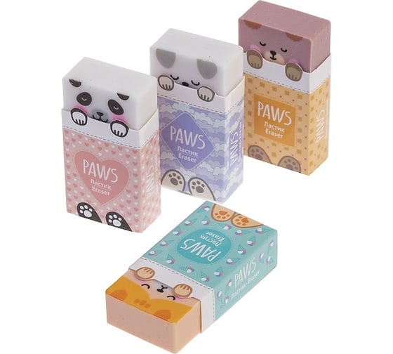 Ластик Hatber PVC, Paws/Лапки, 24 шт. 083685