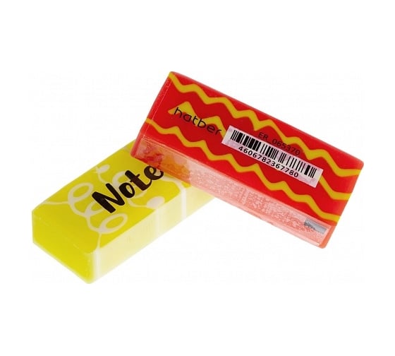 Ластик Hatber PVC, Notes, прямоугольный, 36 шт. 065370