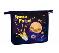 Папка для тетрадей Hatber пластиковая, А5, 2 отделения, 205x240x65 мм, на молнии, Space food, 12 шт. 073296